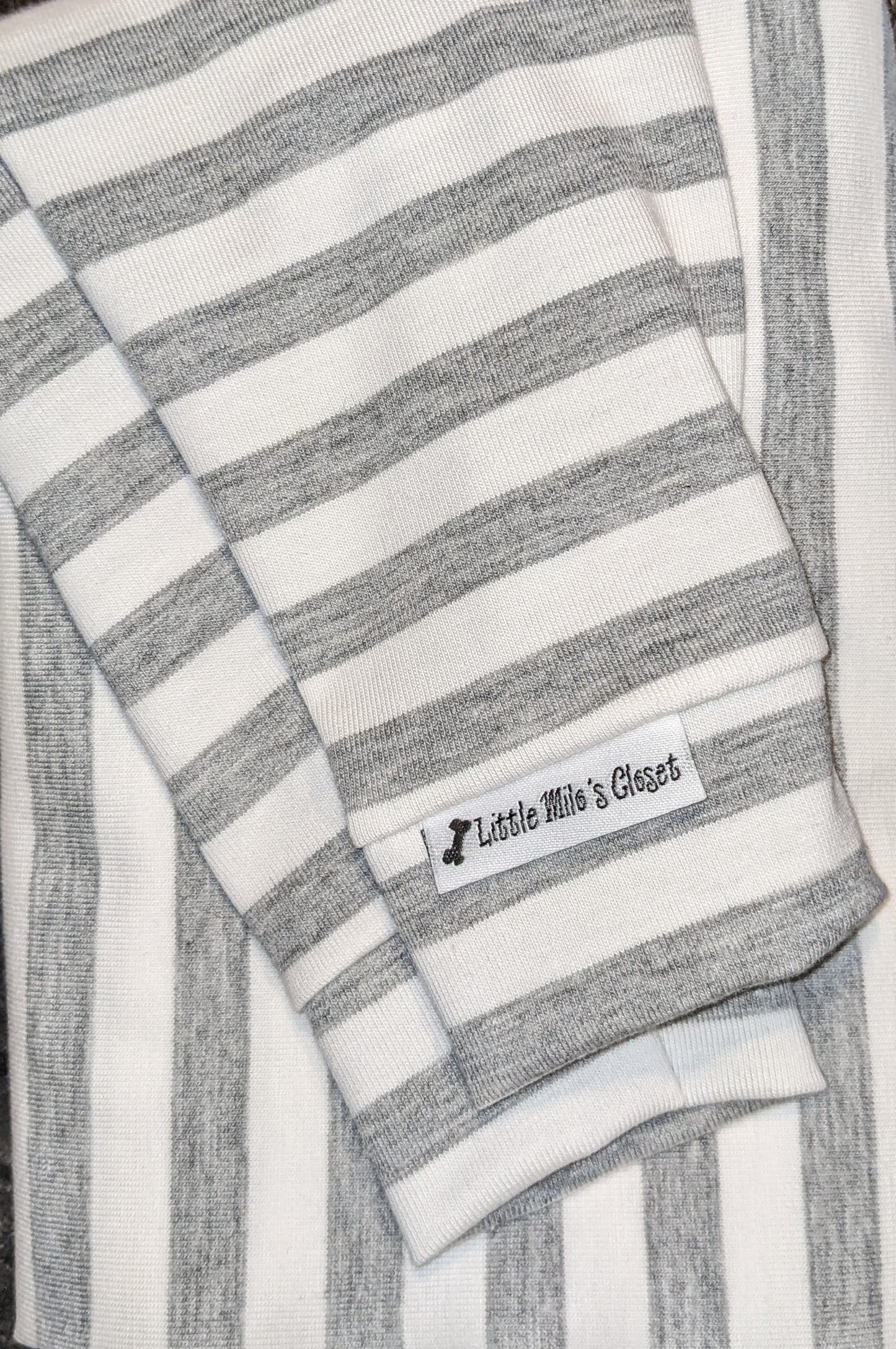 Ready to Ship Italian Greyhound Tops, Cotton Knit Striped Long Sleeved Tops