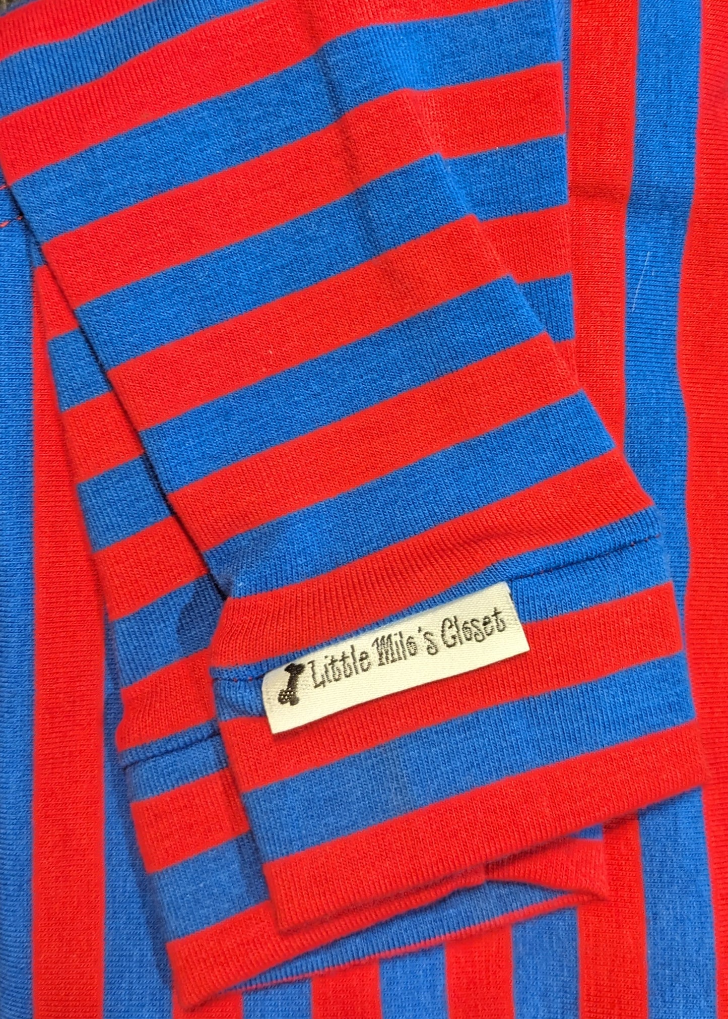 Ready to Ship Italian Greyhound Tops, Cotton Knit Striped Long Sleeved Tops