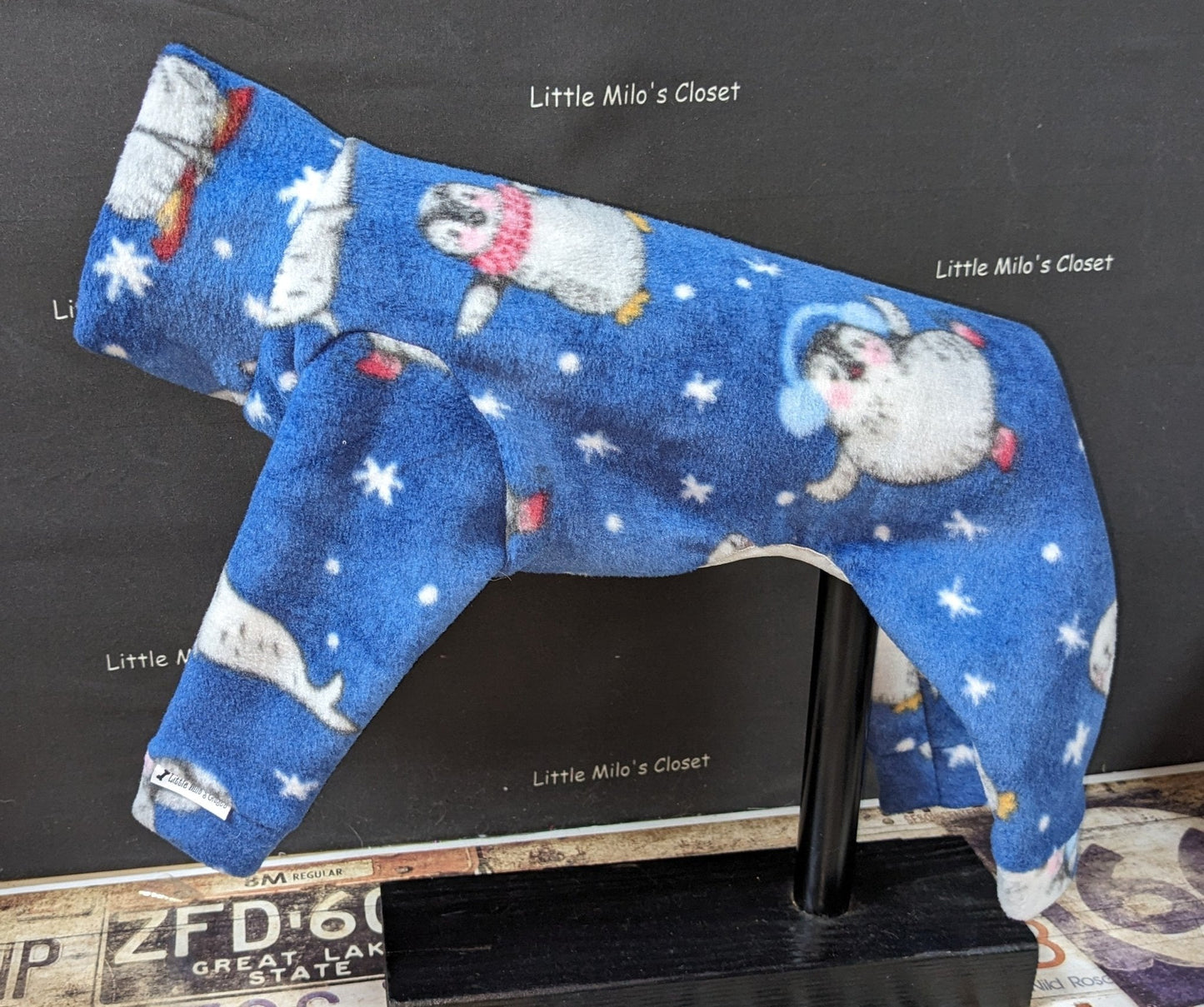 Christmas Italian Greyhound Plush Fleece Jammies - Little Milo's Closet