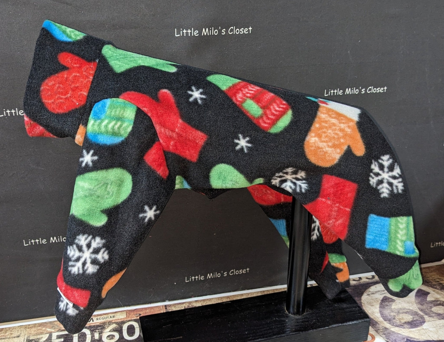 Christmas Italian Greyhound Plush Fleece Jammies - Little Milo's Closet