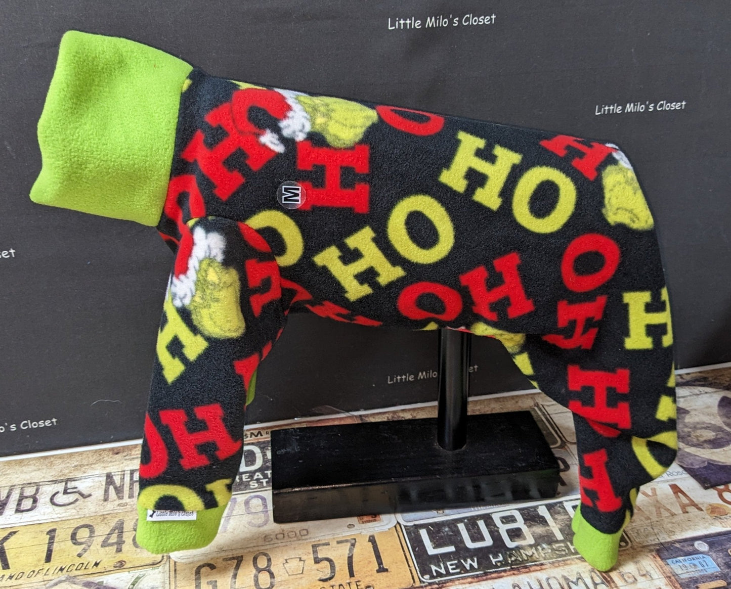 Christmas Italian Greyhound Plush Fleece Jammies - Little Milo's Closet