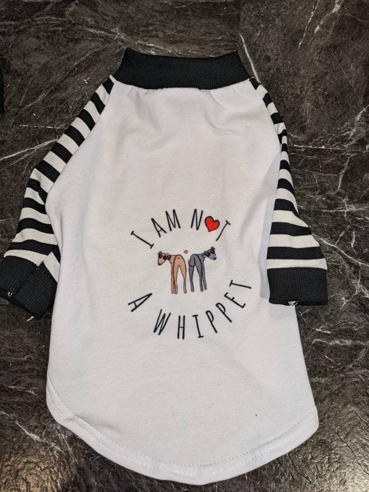 Custom "I am not a Whippet" Striped Iggy 2 Legged Shirt - Little Milo's Closet