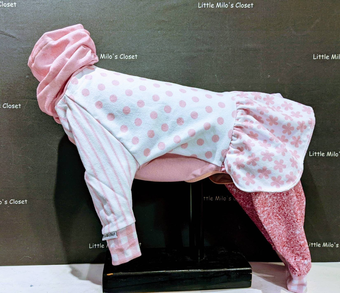 Custom Italian Greyhound Cotton Knit Skirted Onesie Bodysuit - Little Milo's Closet
