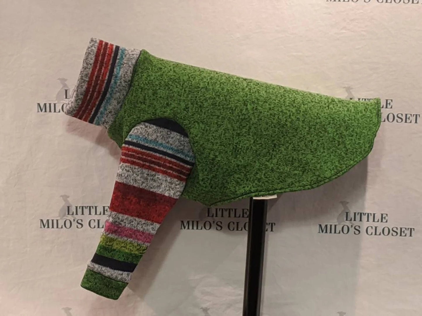 Custom Italian Greyhound Fleece Backed Sweater Knit 2 Legged Top - Little Milo's Closet