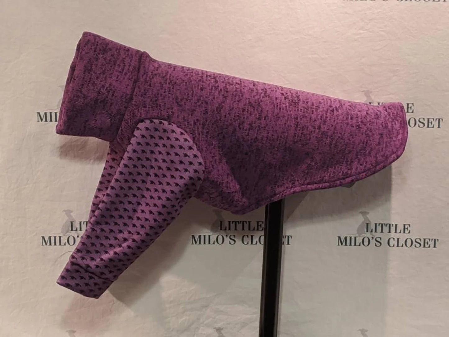 Custom Italian Greyhound Fleece Backed Sweater Knit 2 Legged Top - Little Milo's Closet