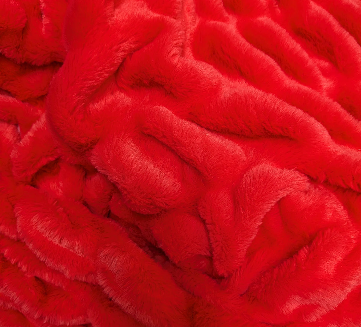 Plush fur fabric option for Italian Greyhound nap sacs and sleep sacs: bright red