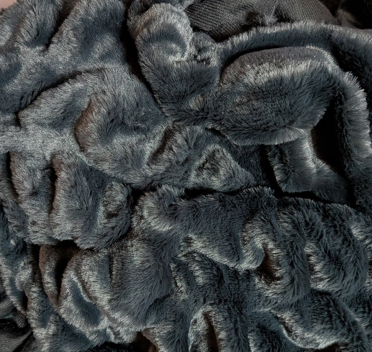 Plush fur fabric option for Italian Greyhound nap sacs and sleep sacs: charcoal grey