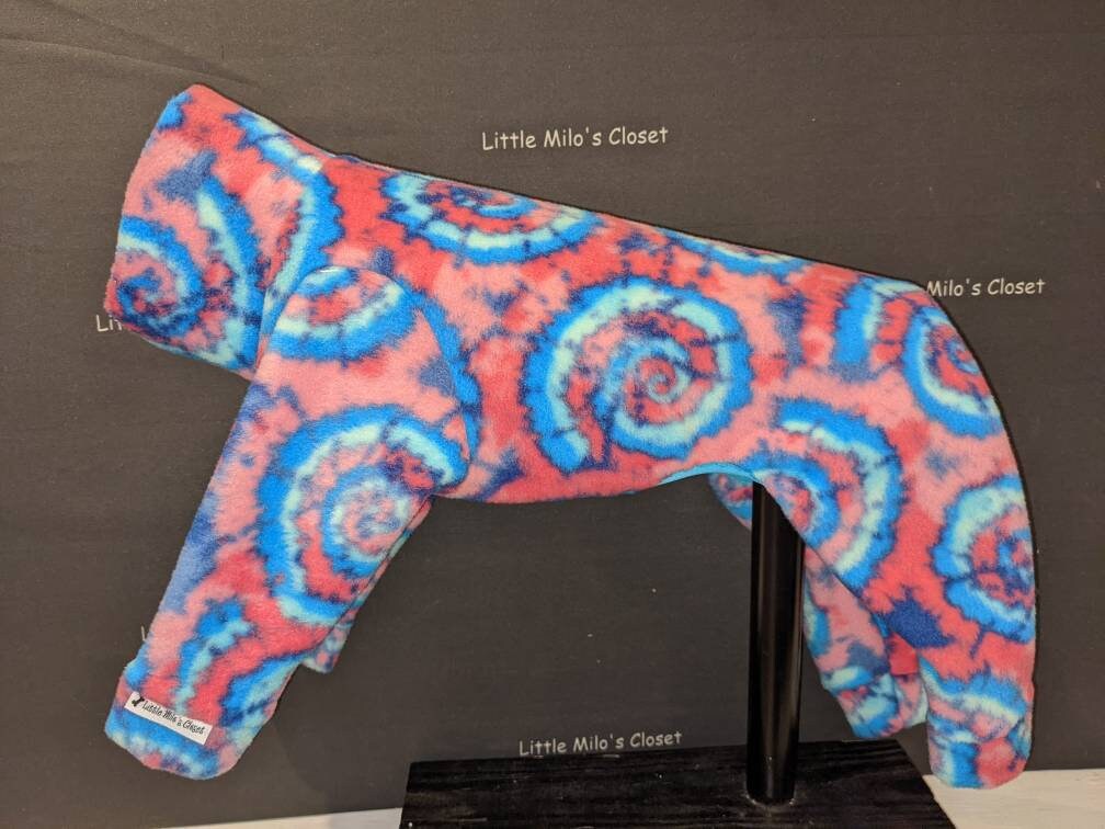 Swirl Tye Dye Italian Greyhound Plush Fleece. Cozy Extra Soft Fleece. Soft Fleece Wear. Cozy Fleece Bodysuits. - Little Milo's Closet