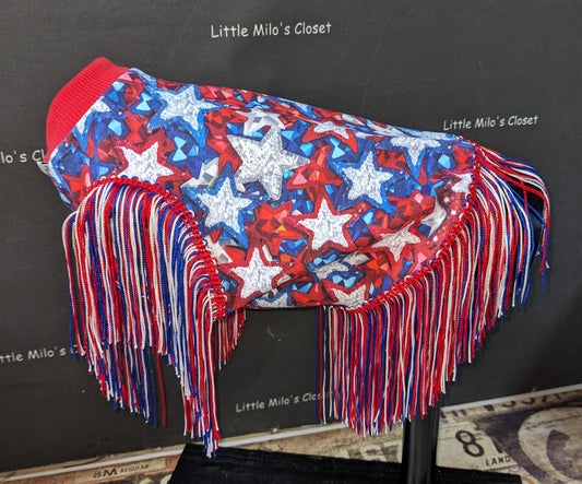Custom Fourth of July Fringed UV Vest