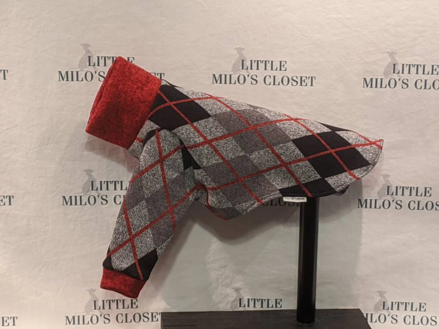 Custom Italian Greyhound Fleece Backed Sweater Knit 2 Legged Top - Little Milo's Closet