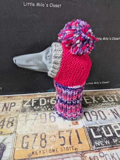 Pom Pom Knitted hats for Italian Greyhounds