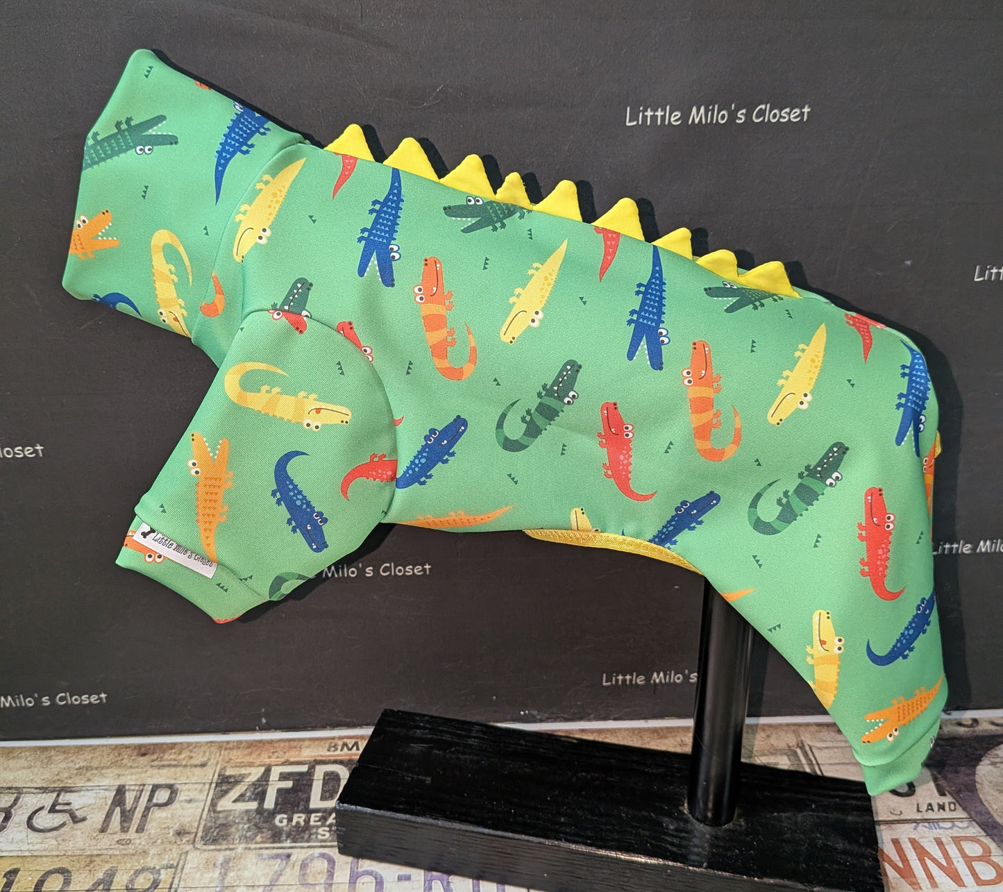 Custom UV 50+ Bodysuit with Dinosaur Spikes