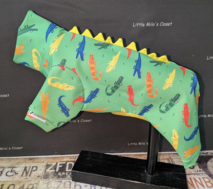 Custom UV 50+ Bodysuit with Dinosaur Spikes