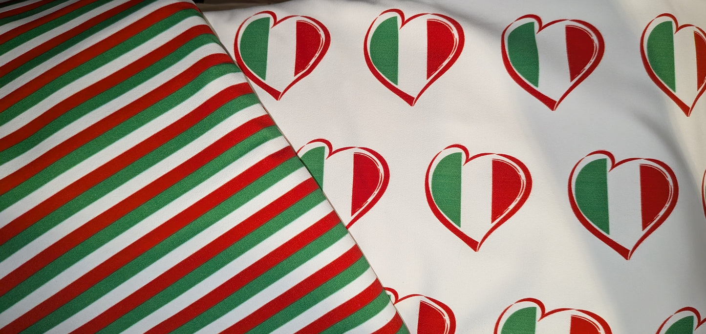 Custom Italian Hearts and stripes UV 50+ Bodysuit
