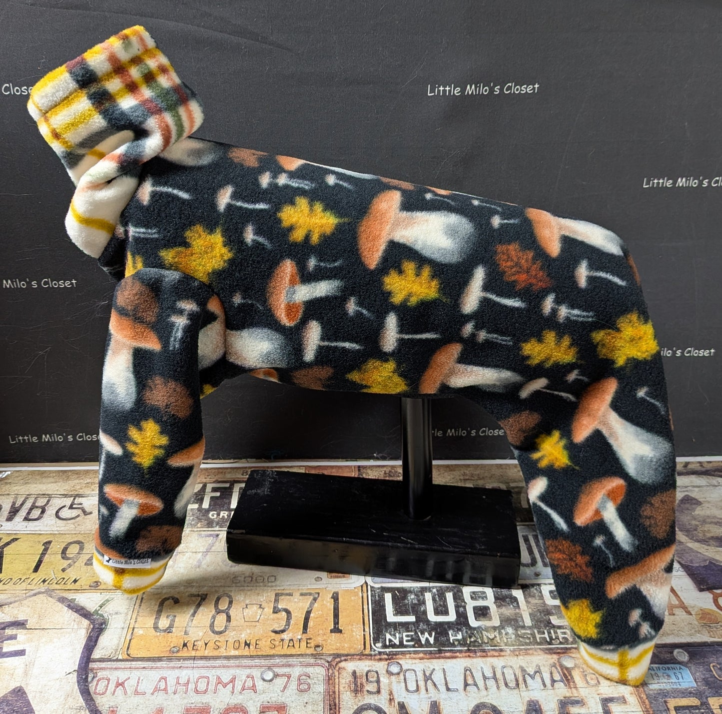 Mushroom and Plaid Fleece Bodysuit