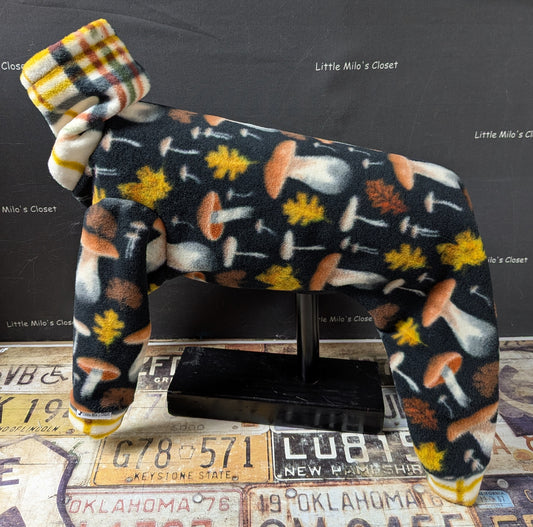 Mushroom and Plaid Fleece Bodysuit