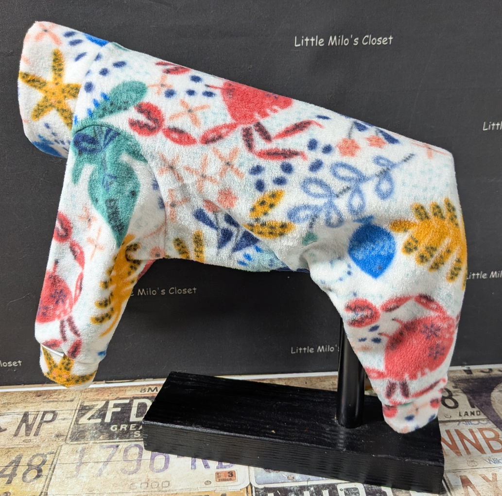 Extra Small Assorted Italian Greyhound Plush Fleece Bodysuit