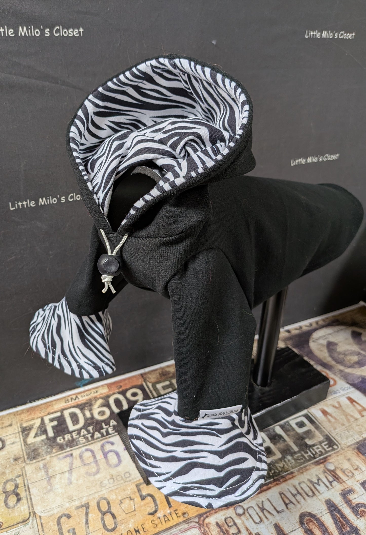 Custom Hooded Zebra bell sleeved top